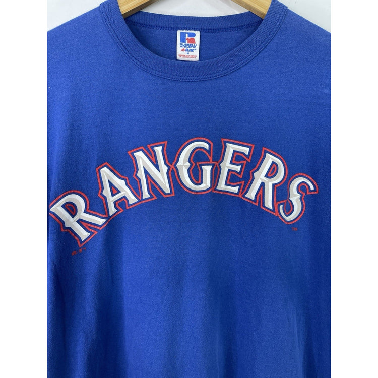 Vintage Russell Mens Texas Rangers Size Medium Blue T-shirt