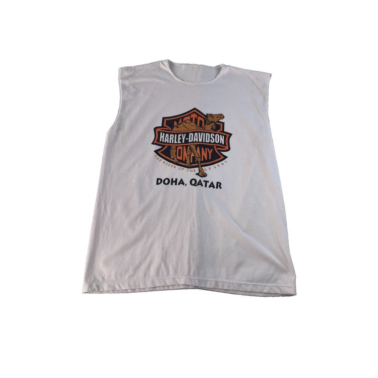 Mens Harley-Davidson Sleeveless Shirt Doha Qatar Camel Desert Graphic Size 2xl