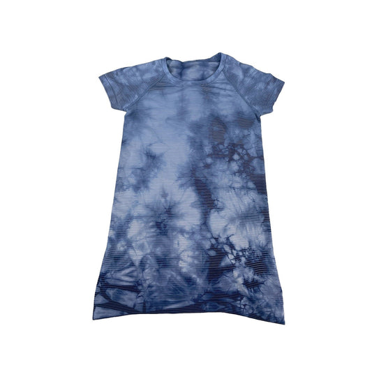 Womens Lululemon Blue White Shibori Tie Dye T-Shirt Size L