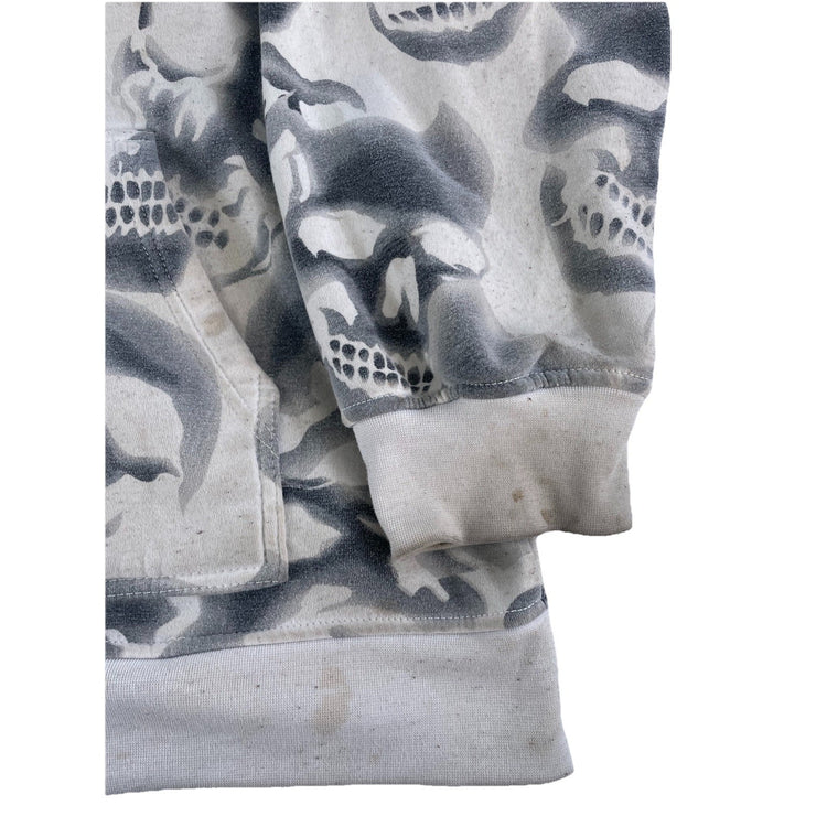 Men’s Y2K Beyond The Limits White Skull Print Full Zip Up Jacket Size 2XL
