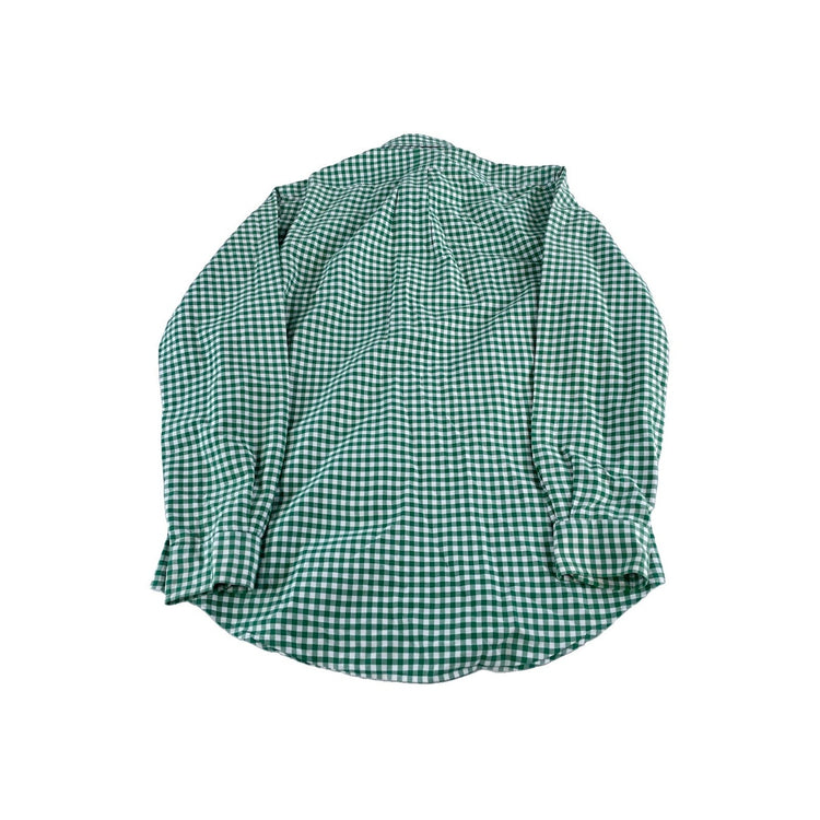 Mens Polo Ralph Lauren Green & White Gingham Button Down Shirt Size Small