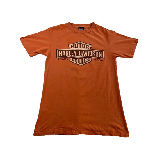 Mens Harley Davidson Basic Orange T-Shirt Size M