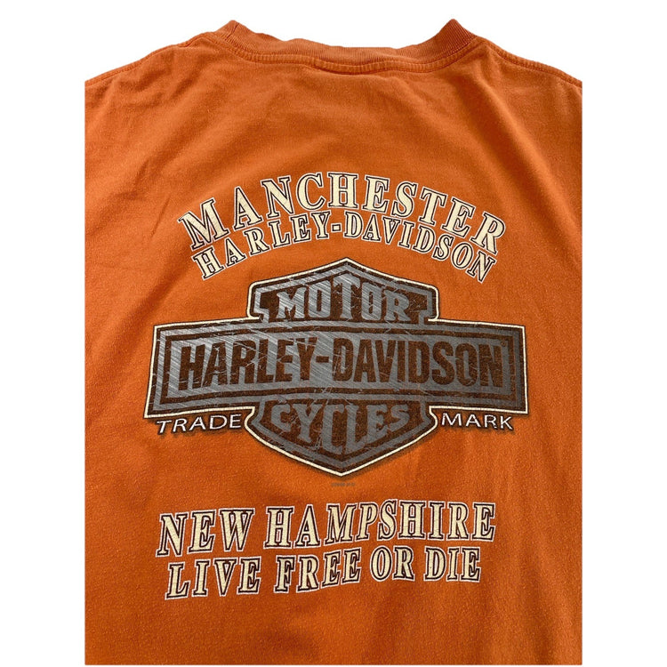Mens Harley Davidson Basic Orange T-Shirt Size M