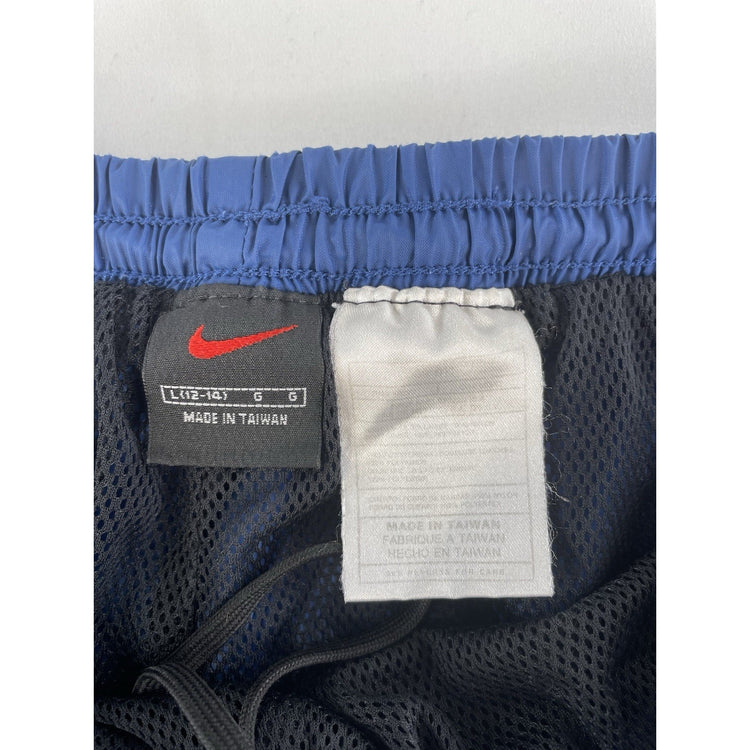 Youth Boys Vintage Nike Blue Nylon Windbreaker Track Pants Size L