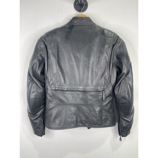 Wmns Harley Davidson FXRG Series 1 Black Leather Motorcycle Riding Jacket Size S