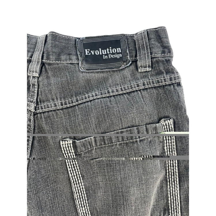 Mens Vintage Y2K Evolution In Design Dark Wash Baggy Denim Shorts 32