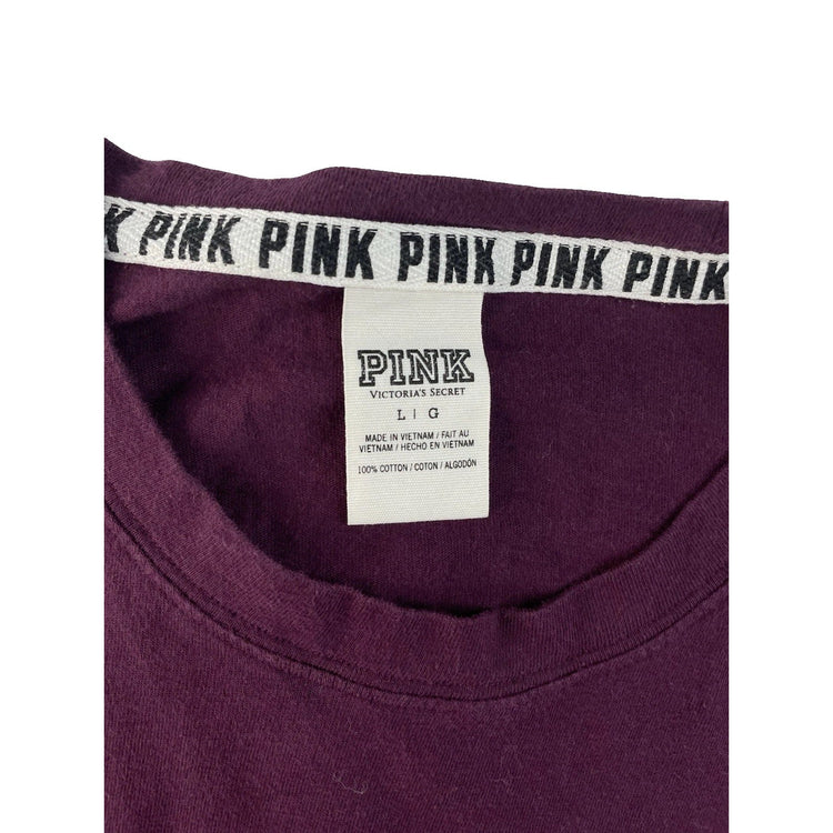 Women’s PINK Victorias Secret Maroon Long Sleeve T Shirt Size Large