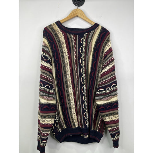 Men’s Vintage 90s Sutter & Grant Popular Multicolor 3D Knit Sweater Sz Large