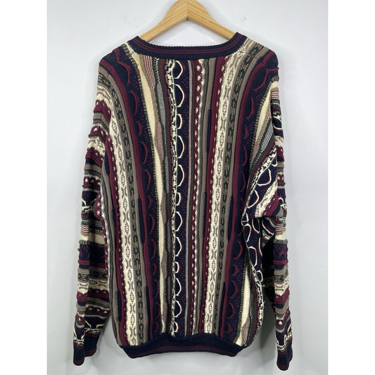 Men’s Vintage 90s Sutter & Grant Popular Multicolor 3D Knit Sweater Sz Large