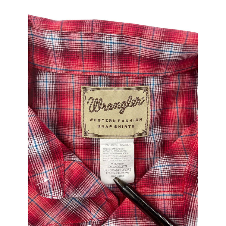 Mens Wrangler Multicolor Western Snap down Shirt Size 2Xl