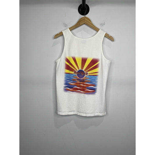 Vtg Hard Rock Cafe Honolulu Mens Small White Tank Top Shirt Hawaii Made In USA