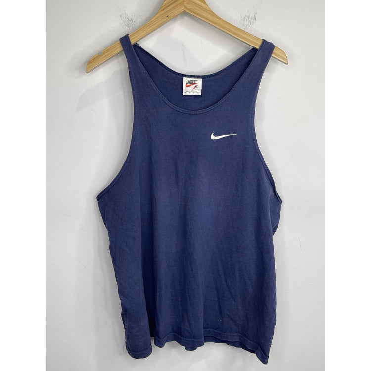 Vintage 90s Made In Usa Nike Navy Tank Top Size L