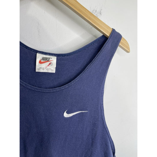 Vintage 90s Made In Usa Nike Navy Tank Top Size L