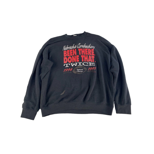 Men Vintage Nebraska Cornhuskers 1994 1995 National Champs Sweatshirt Size XXL