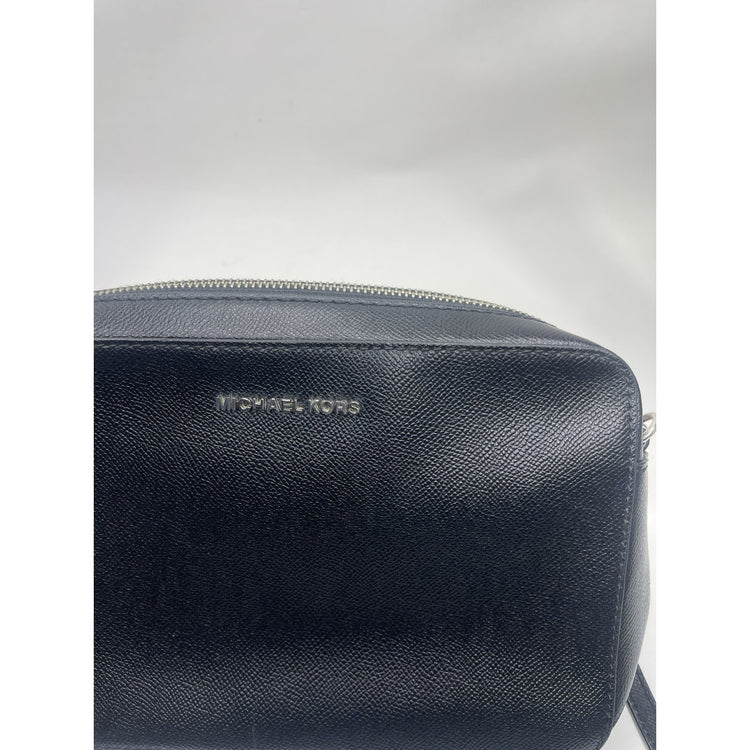 Michael Kors Jet Set Large East West Black Saffiano Leather Crossbody Handbag