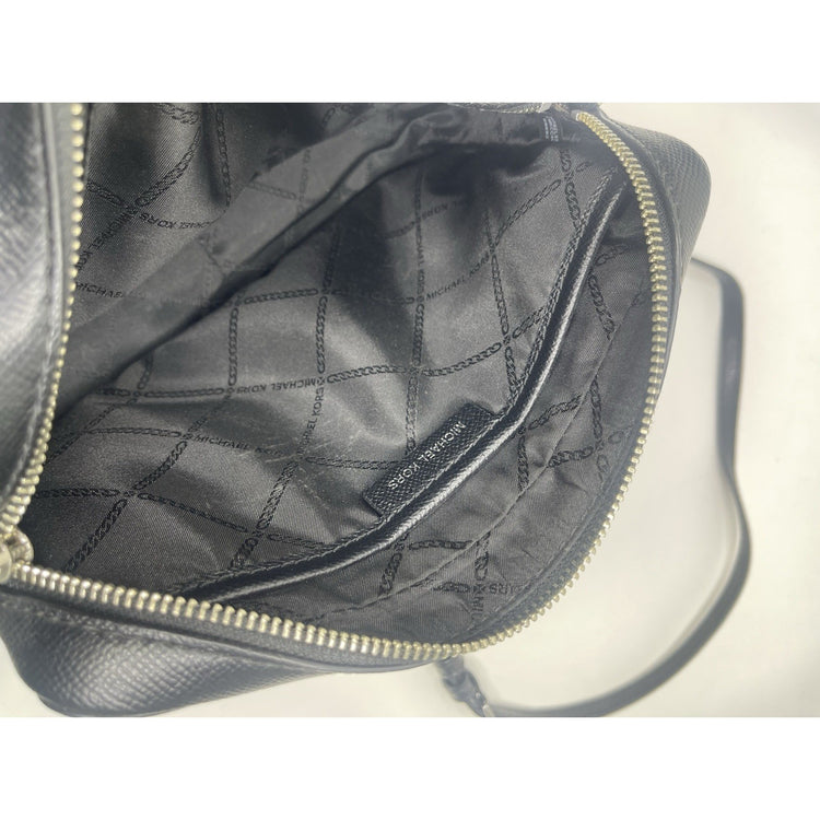 Michael Kors Jet Set Large East West Black Saffiano Leather Crossbody Handbag