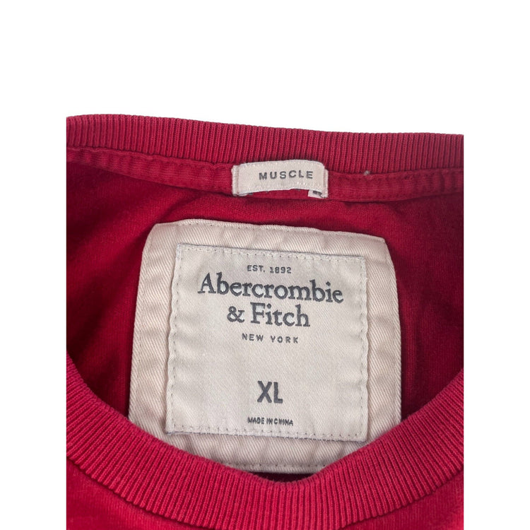 Mens Abercrombie & Fitch Red "A&F 1892" Graphic Muscle T-Shirt Size XL