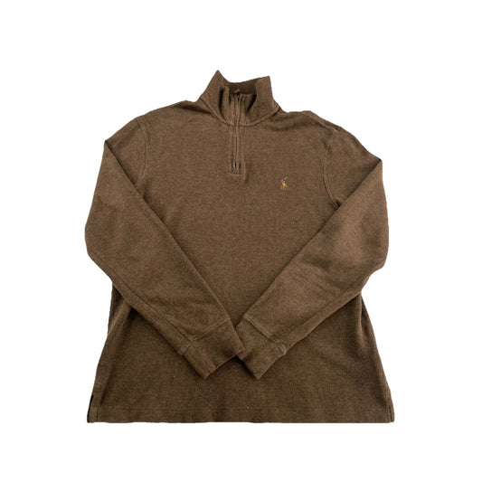 Mens Ralph Lauren Size Small Brown Quarter Zip Sweater