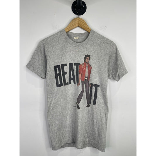 VINTAGE Authentic SINGLE STITCH 1984 Michael Jackson BEAT IT T-Shirt Size Small