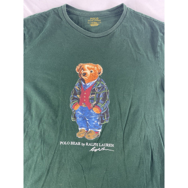 Mens Ralph Lauren Green ‘Polo Bear’ Graphic T Shirt Size Medium