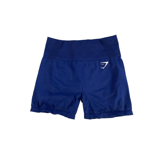 Womens Gymshark Navy Blue Seamless High Rise Athletic Workout Shorts SIZE XS