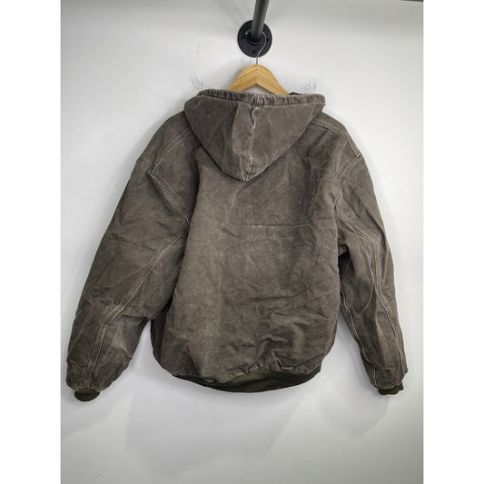Men’s Vintage Carhartt J06 Brown Jacket Distressed Hooded Sz XL
