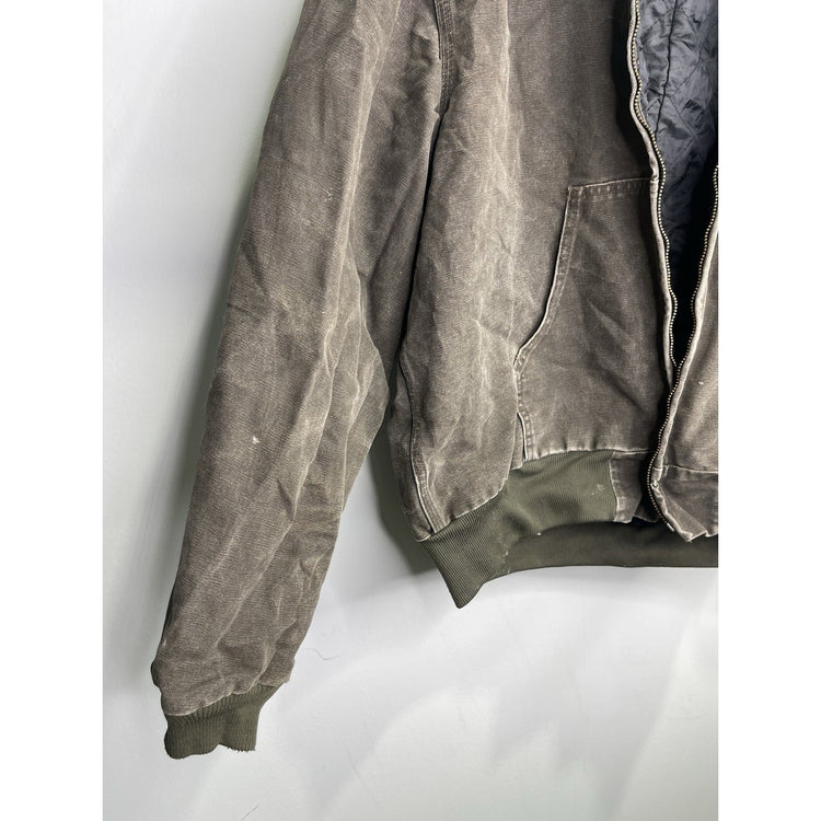 Men’s Vintage Carhartt J06 Brown Jacket Distressed Hooded Sz XL