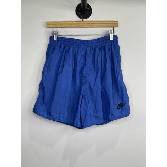 Men’s Vintage 90s Nike Swoosh Mesh Lined Swim Gym Shorts Blue Nylon Sz M