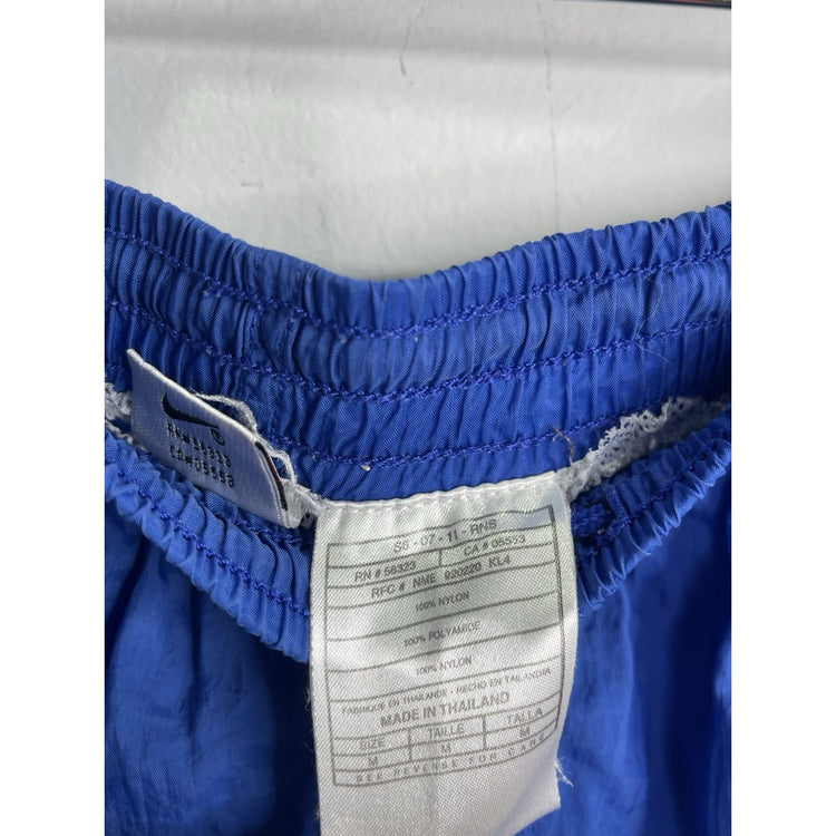 Men’s Vintage 90s Nike Swoosh Mesh Lined Swim Gym Shorts Blue Nylon Sz M