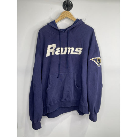 Men’s Vintage Los Angeles Rams NFL Navy Blue Hoodie Sz 2XL