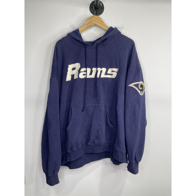 Men’s Vintage Los Angeles Rams NFL Navy Blue Hoodie Sz 2XL