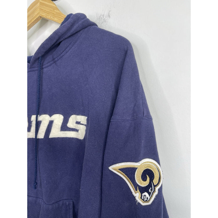 Men’s Vintage Los Angeles Rams NFL Navy Blue Hoodie Sz 2XL