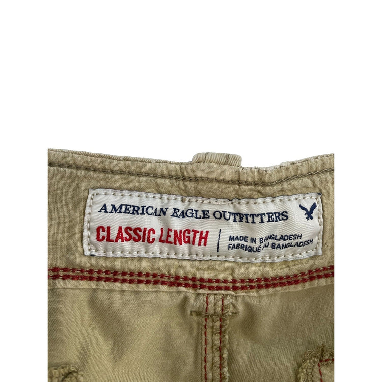 Mens American Eagle Khaki Cargo Shorts Size 34