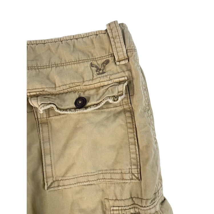 Mens American Eagle Khaki Cargo Shorts Size 34