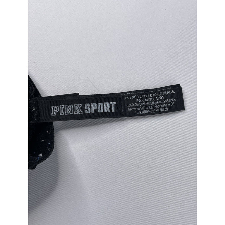 Womens PINK Sport Black Sports Bra Size XS