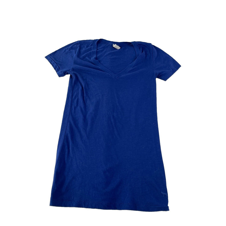 Womens PINK Victorias Secret Blue V Neck T Shirt Size Small