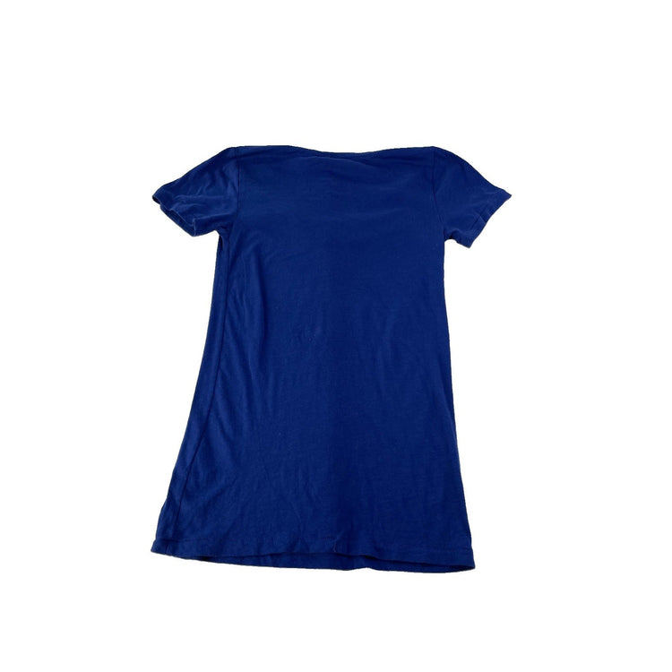 Womens PINK Victorias Secret Blue V Neck T Shirt Size Small