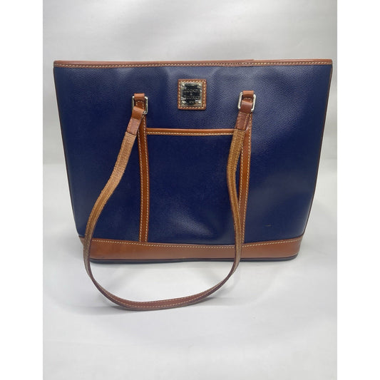 Blue Dooney & Bourke Textured Whitney Leather Shoulder Bag Tote