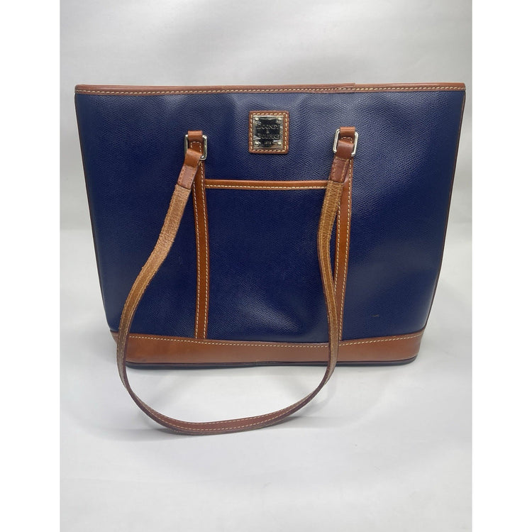 Blue Dooney & Bourke Textured Whitney Leather Shoulder Bag Tote