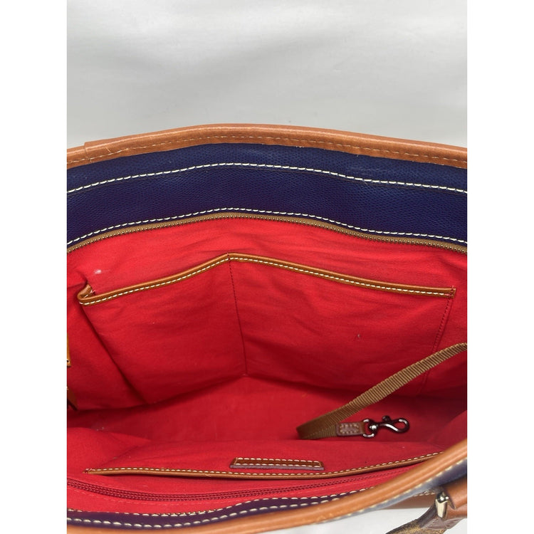 Blue Dooney & Bourke Textured Whitney Leather Shoulder Bag Tote