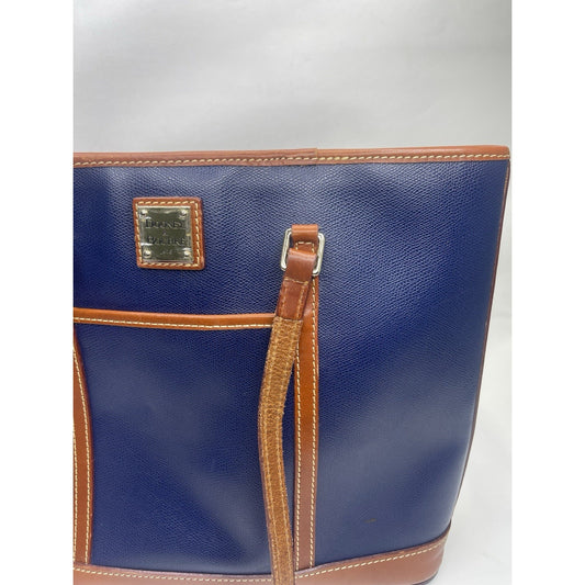 Blue Dooney & Bourke Textured Whitney Leather Shoulder Bag Tote