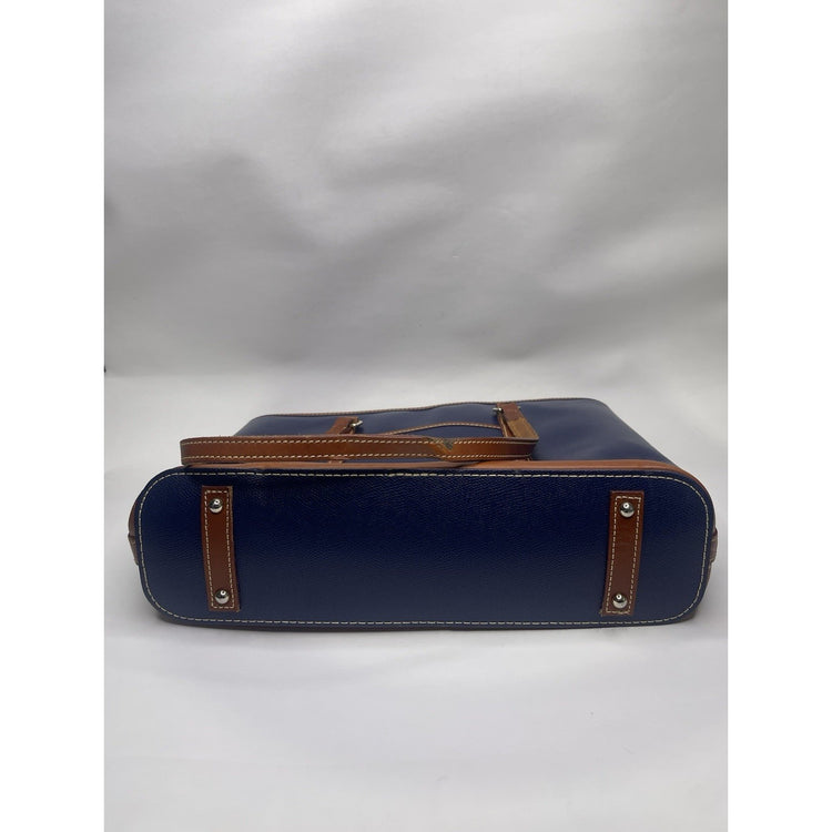 Blue Dooney & Bourke Textured Whitney Leather Shoulder Bag Tote