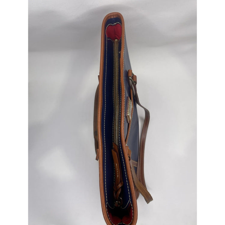 Blue Dooney & Bourke Textured Whitney Leather Shoulder Bag Tote