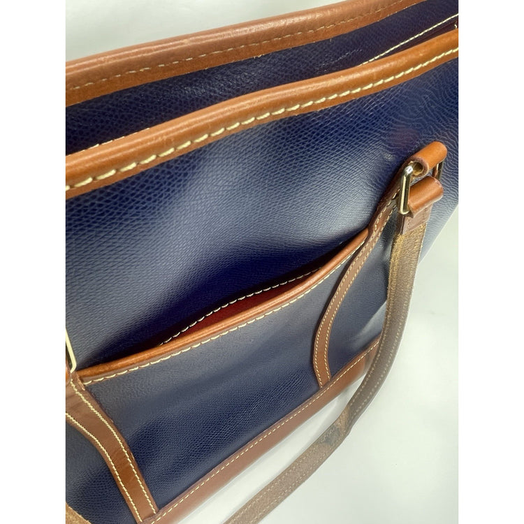 Blue Dooney & Bourke Textured Whitney Leather Shoulder Bag Tote