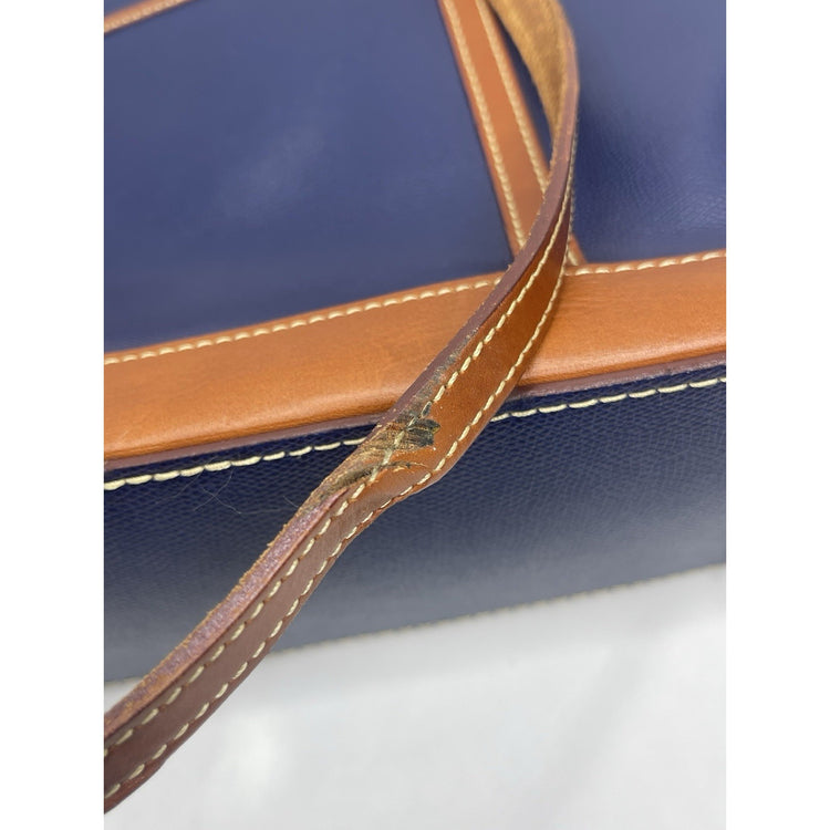 Blue Dooney & Bourke Textured Whitney Leather Shoulder Bag Tote