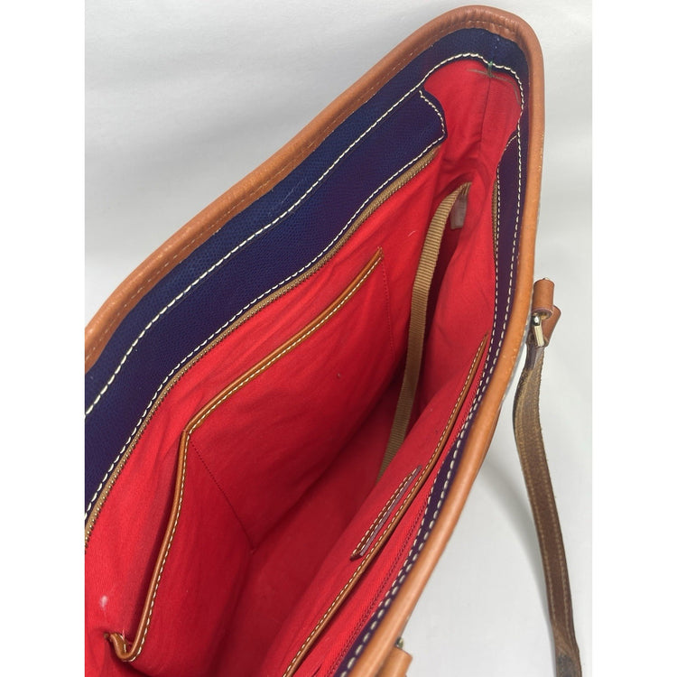 Blue Dooney & Bourke Textured Whitney Leather Shoulder Bag Tote