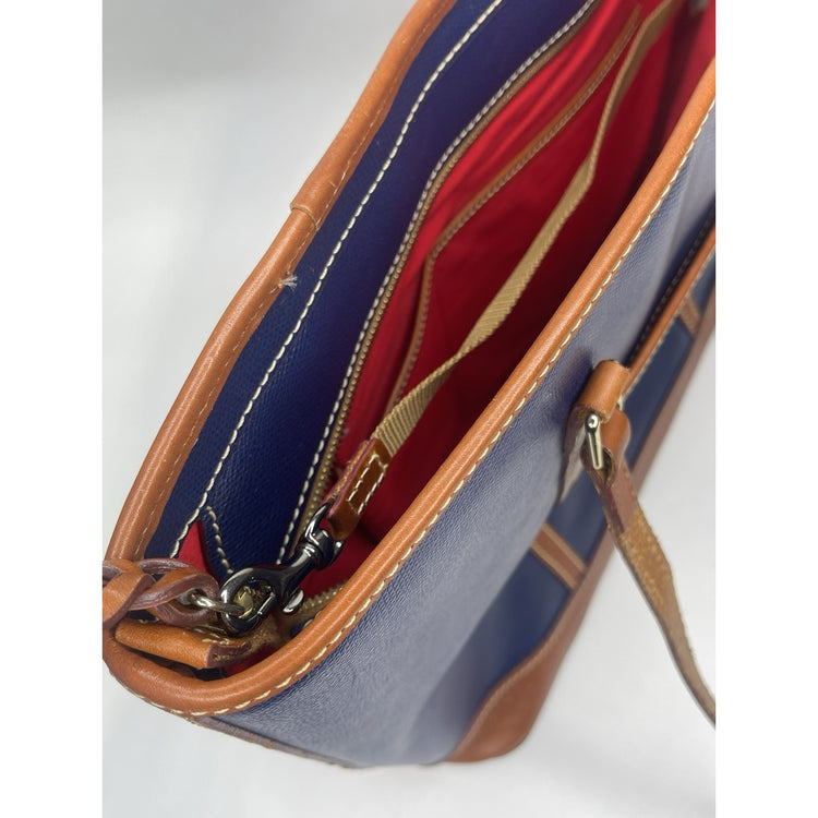 Blue Dooney & Bourke Textured Whitney Leather Shoulder Bag Tote