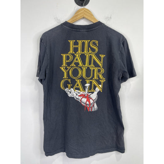 Men’s 90s Vintage Jesus Tee Living Epistles Lords Gym Double-Sided T Shirt Sz L