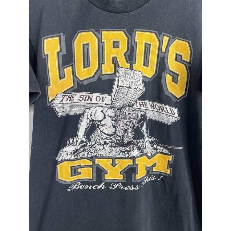 Men’s 90s Vintage Jesus Tee Living Epistles Lords Gym Double-Sided T Shirt Sz L