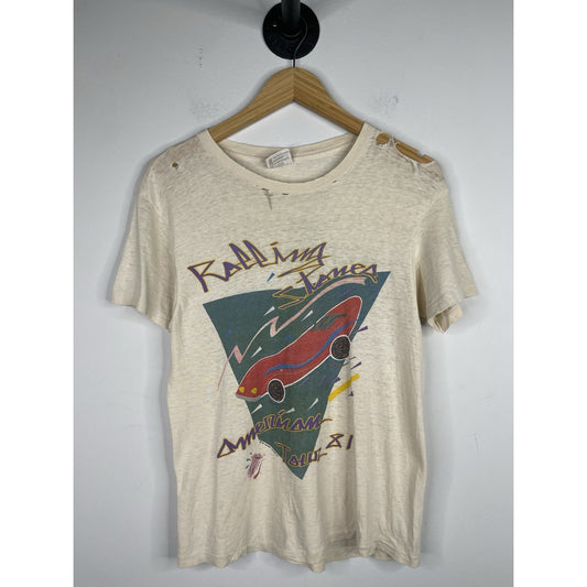 Vintage ROLLING STONES American Tour 1981 Cartoon Car ORIGINAL Size Medium